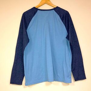 Men's Shirt XL 46-48 Long Sleeve Crewneck Raglan Tee Blue Pullover Spring Summer